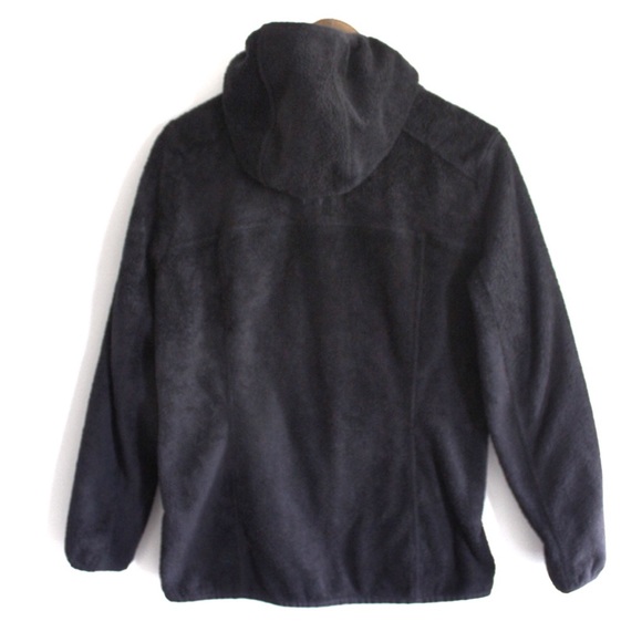 Preowned Spyder Faux Sherpa Zipped Hooded Sweatshirt Black Medium - Picture 4 of 7